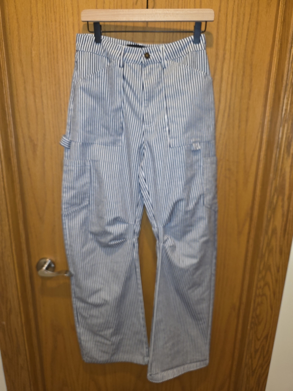 Lioness Blue and White Striped Cargo Pants